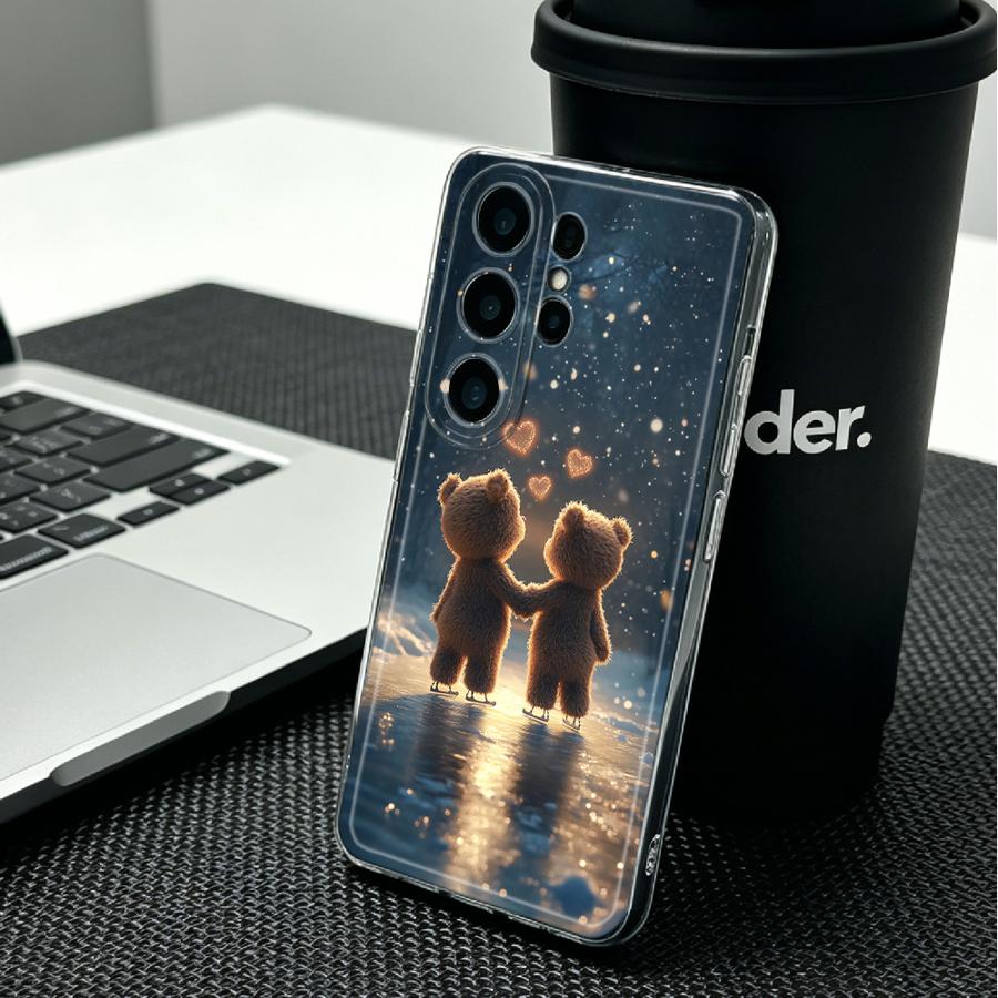 Phone Cases Under $20 - Telefoonhoesje met berenpaar onder sterrenhemel print