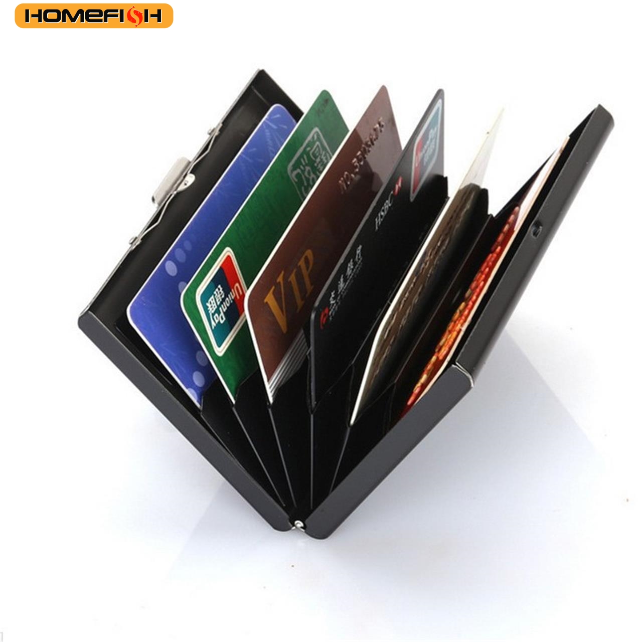 Slim Card Slot Case - HOMEFISH RFID-blokkerende roestvrijstalen visitekaartjeshouder - Slanke