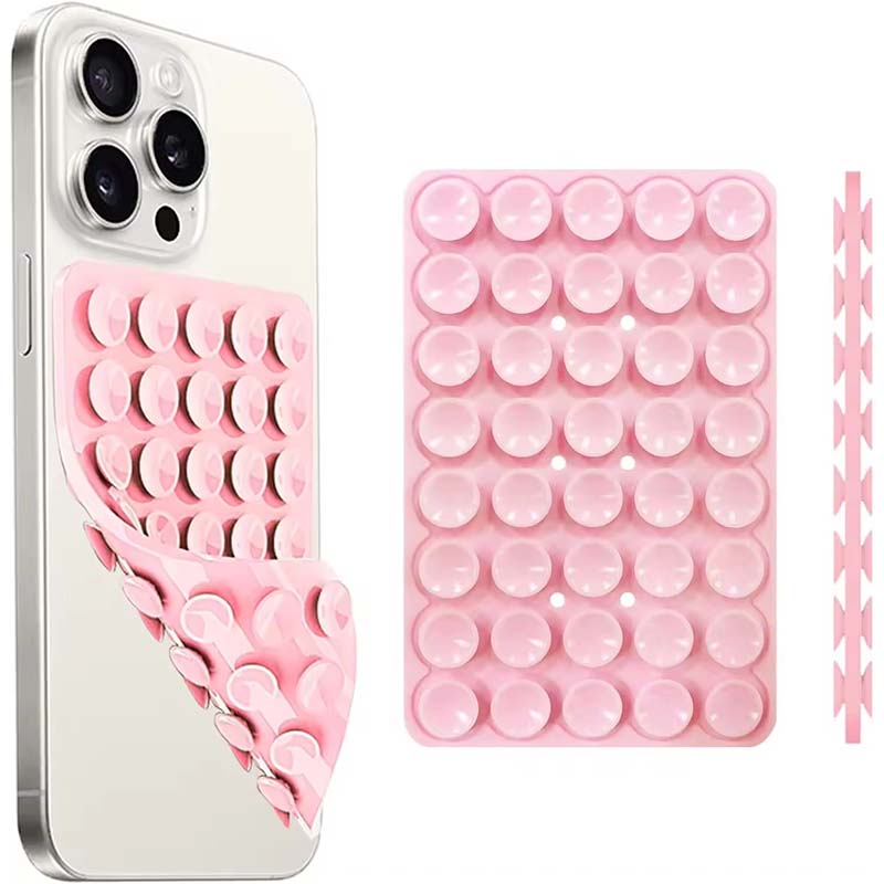 Phone Cases With Stand - Siliconen zuignap-telefoonstandaard met sterke dubbelzijdige handgreep