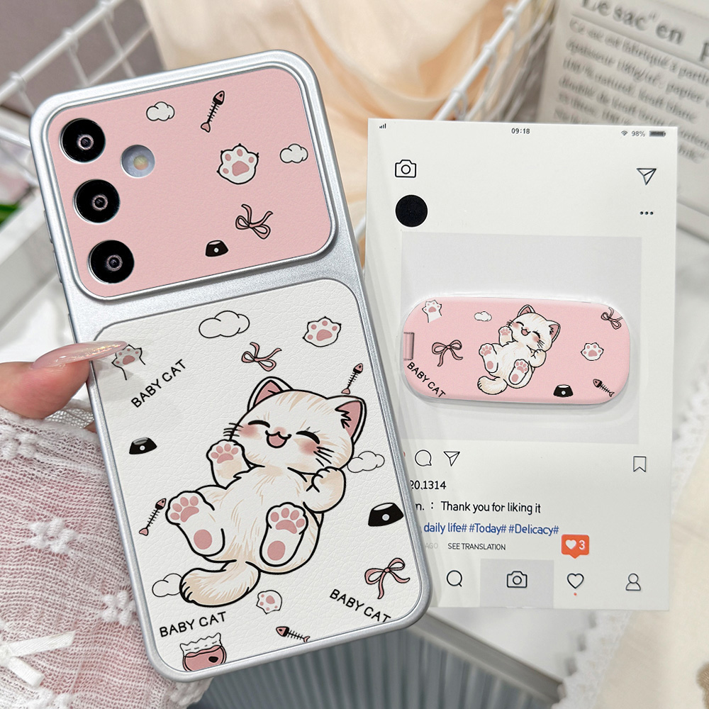 Phone Cases With Stand - Cartoon schattige kat telefoonhoesje voor Samsung