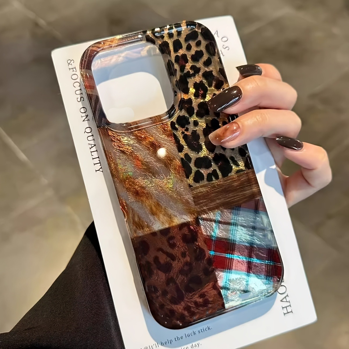 Phone Cases Designer - High-end luipaardprint en aluminiumfolie ontwerp telefoonhoesje