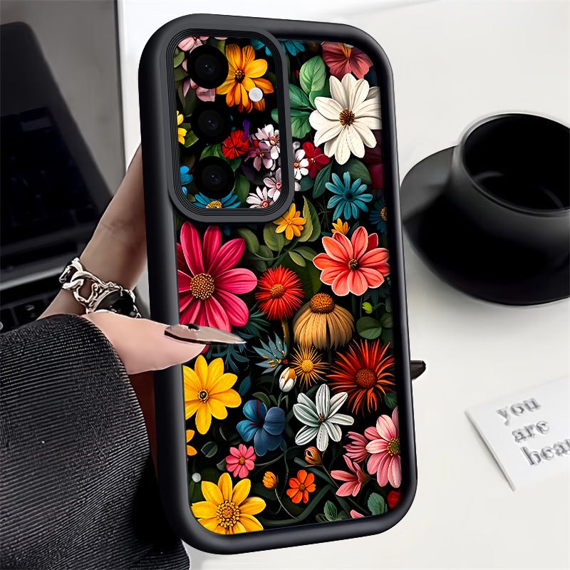 Phone Cases For Samsung A14 - Kleurrijke bloemenpatroon hoesje voor Samsung Galaxy
