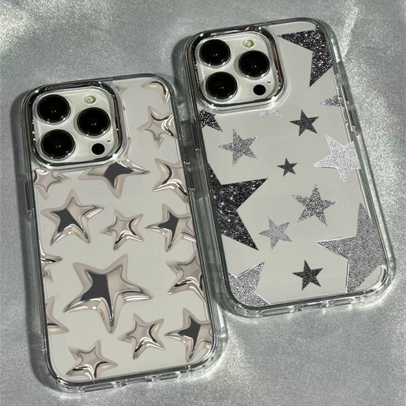 Phone Cases Trendy - Glanzende Ster Trendy Patroon Transparante Telefoonhoes