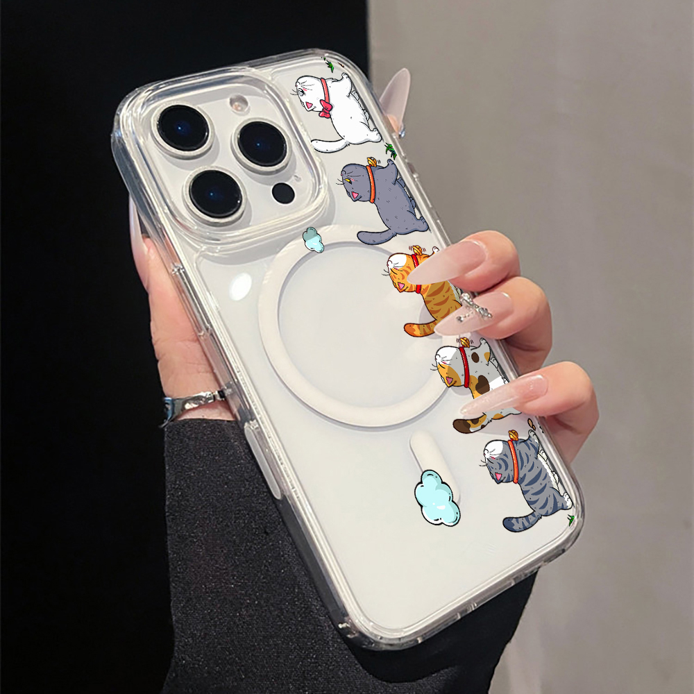 Cute Cartoon Case - Schattige cartoon kat transparante telefoonhoesje voor