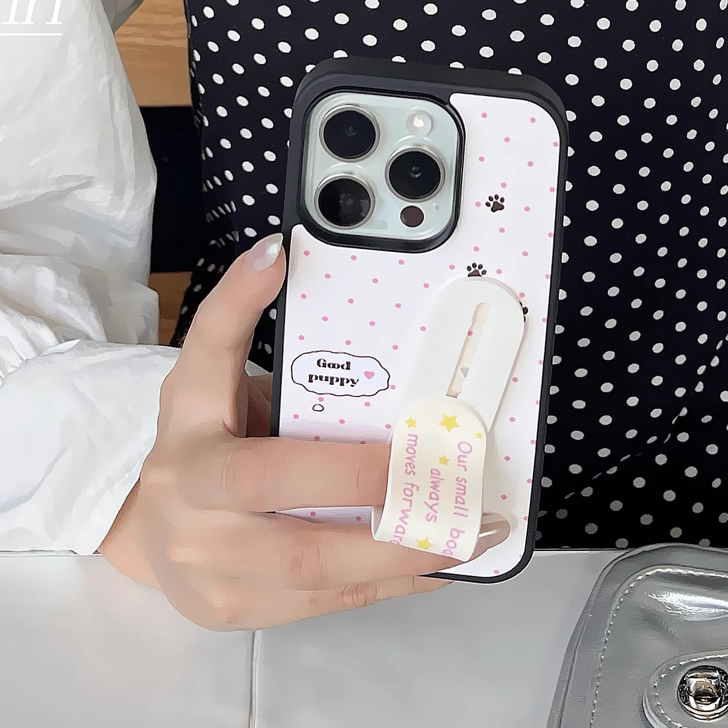 Phone Cases With Stand - INS Roze Golf Punt Goede Puppy