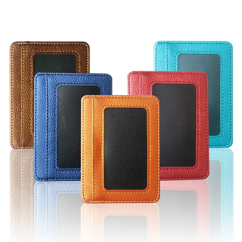 Slim Card Slot Case - Nieuwe dunne PU lederen mini-portemonnee slanke