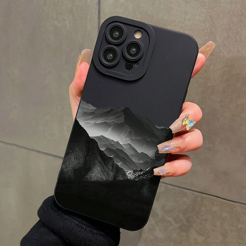 Phone Cases Designer - Black Mountain INS Ontwerp Siliconen Telefoon