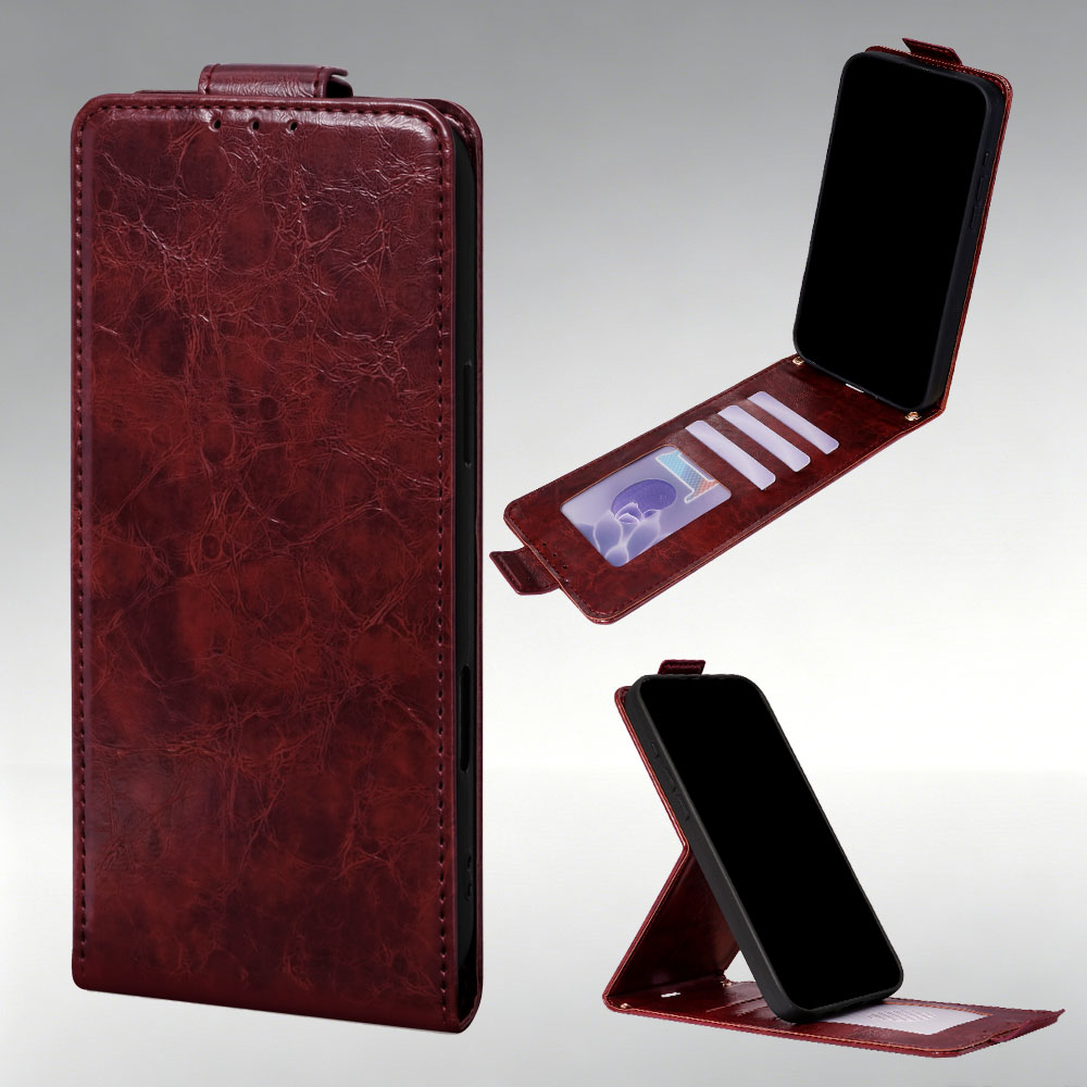 Slim Card Slot Case - Anti-kras portemonnee met kaartsleuven, oliewax, opklapbaar