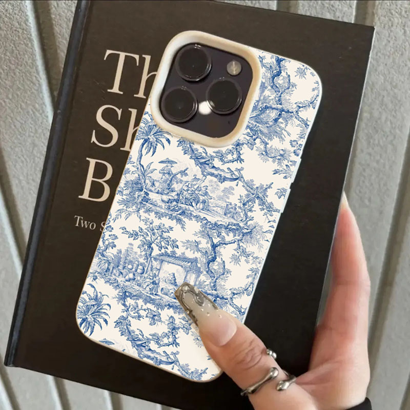 Mode Blauw Wit Porselein Telef - Phone Cases Trendy recensie en prijs