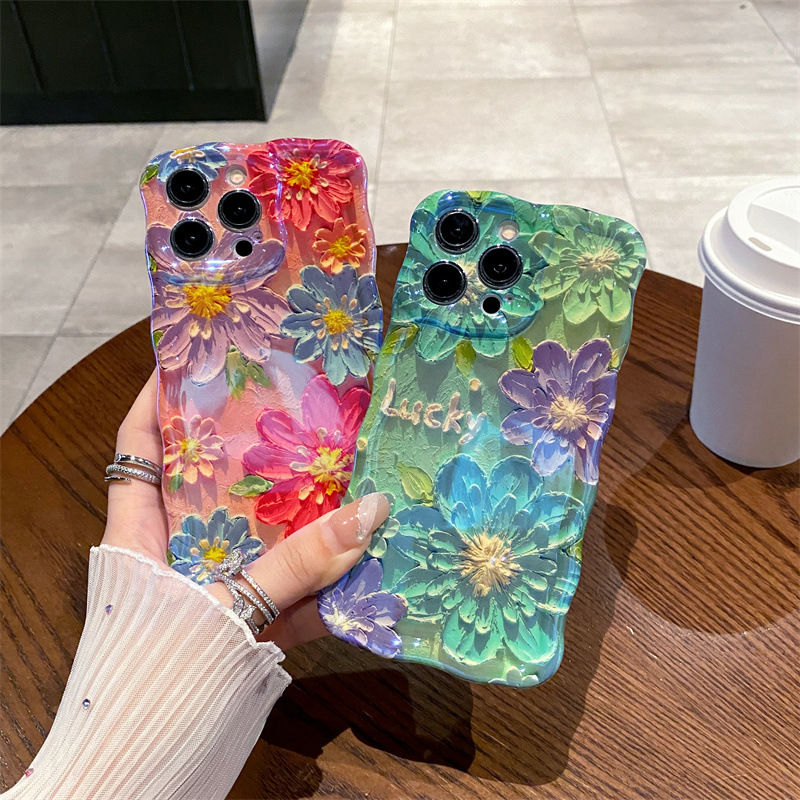 Retro Blauw Licht Olieverfschi - Phone Cases Art recensie en prijs