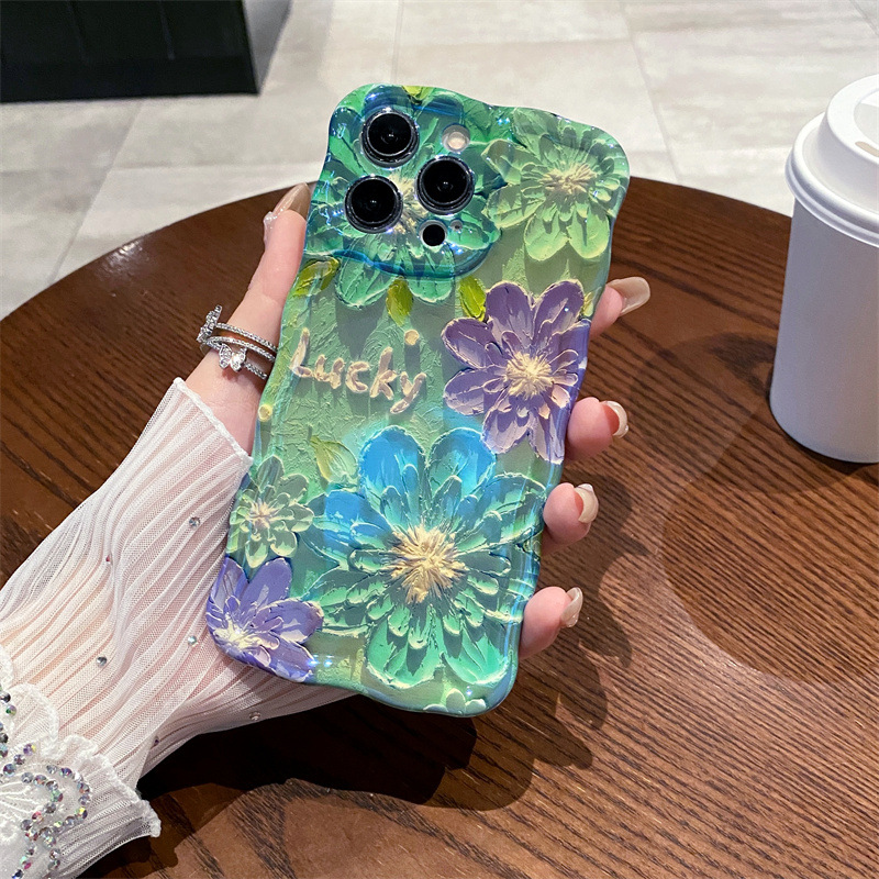 Retro Blauw Licht Olieverfschi - Phone Cases Art recensie en prijs