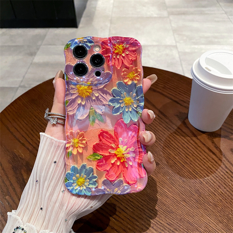 Retro Blauw Licht Olieverfschi - Phone Cases Art recensie en prijs